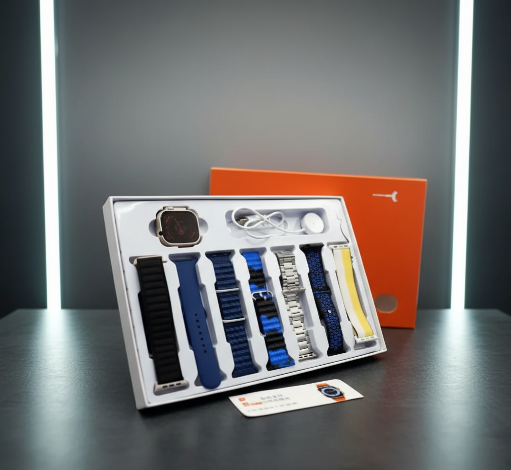 Ultra Smart Watch - 7 in 1 Smartwatch Features With Fitness Tracking & Multiple Strap Options